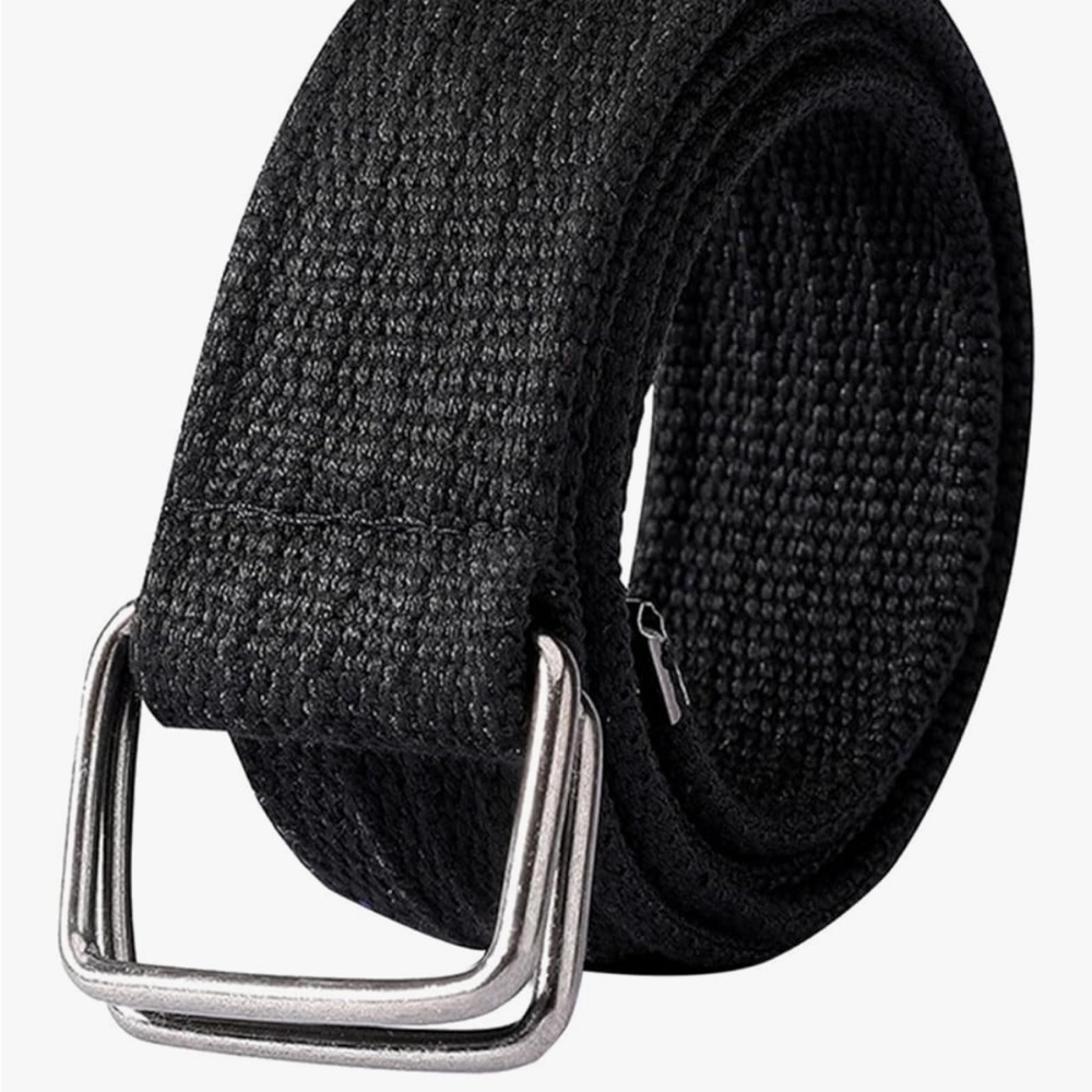 3/$10 UNIONBAY Black Textured Belt with Silver Buckle
